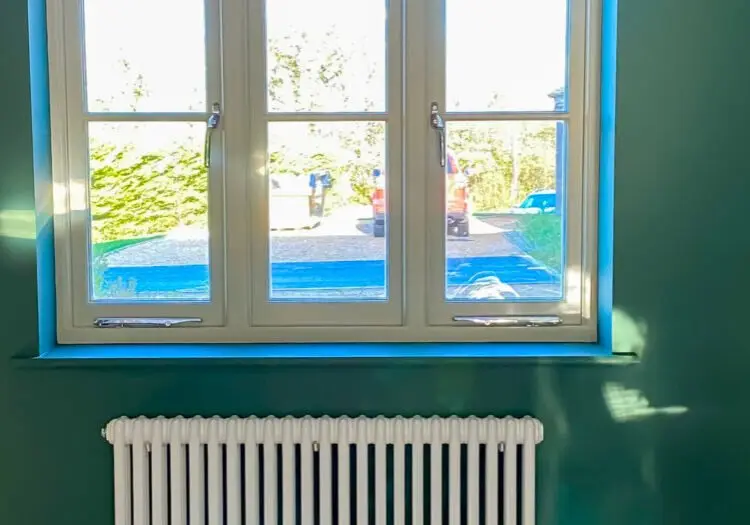 Green painted room