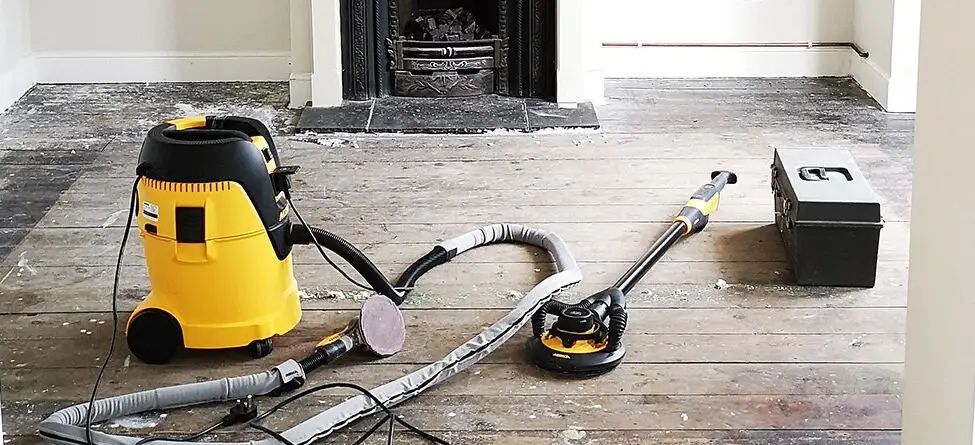 freshly painted room with dustless sander